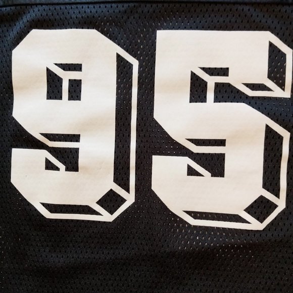 RAIDERS 95 CAPPS Football Jersey  XL 46-48  Black Grey, Silver, White detail VGC - Picture 10 of 10